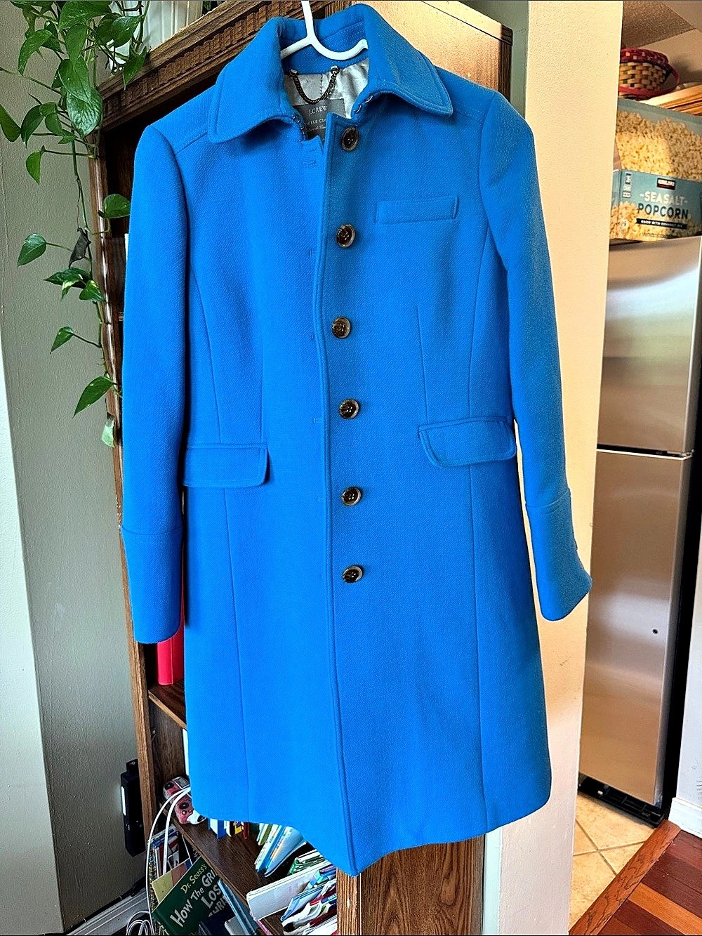 J.Crew Double Cloth Lady Day Blue Coat Like New